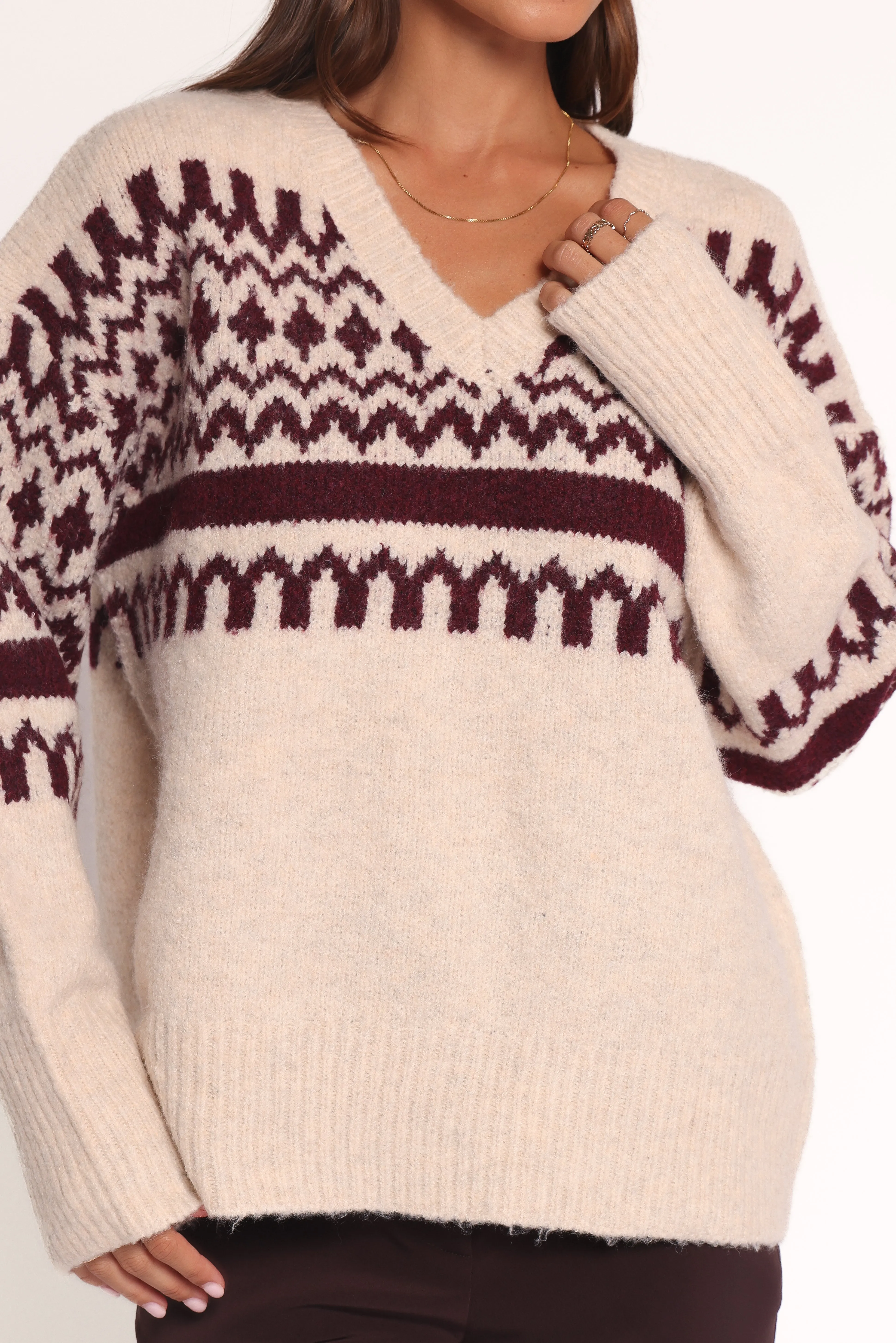 Astrid Sweater - Beige Cherry sold by Petal & Pup product image thumbnail 5