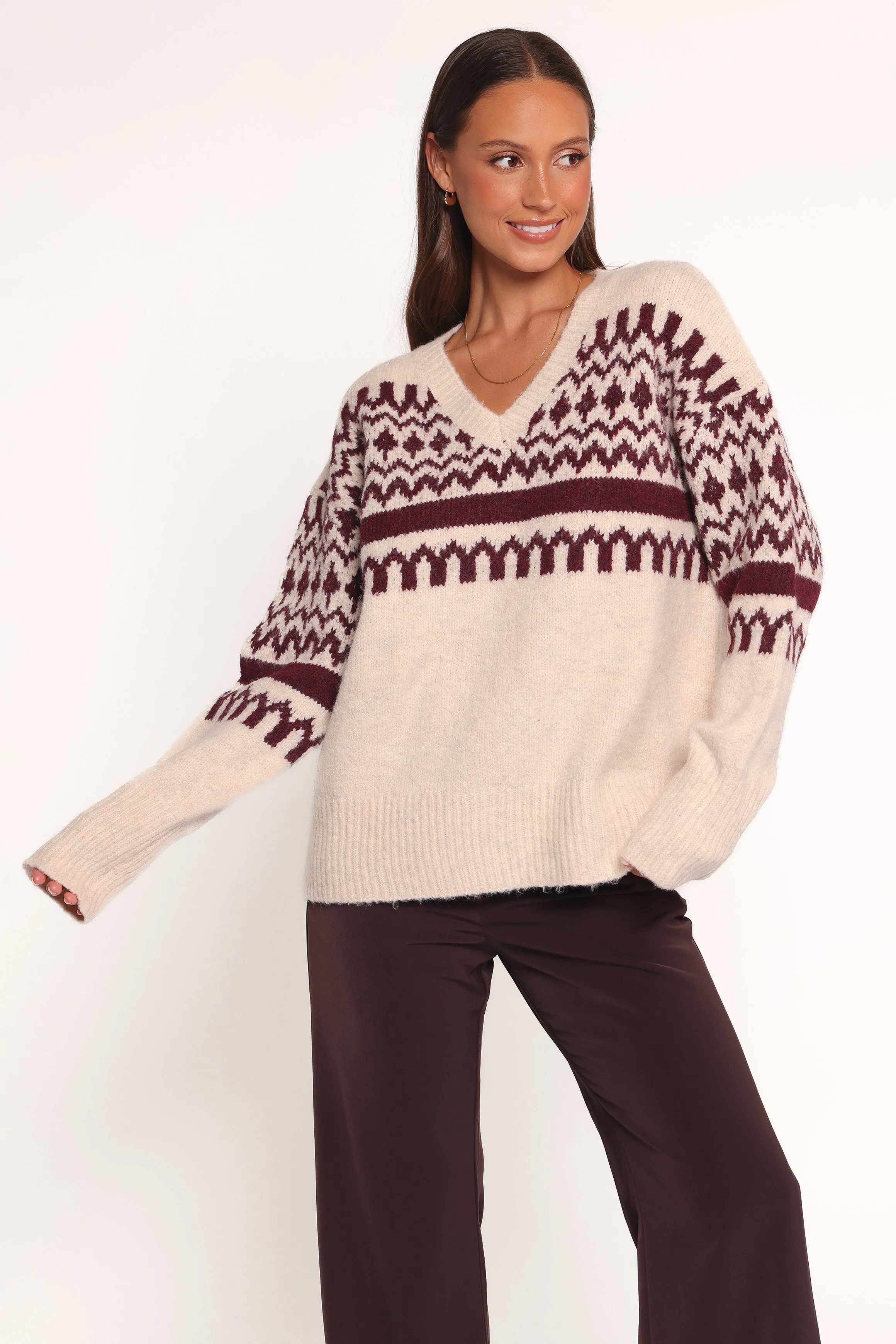 Astrid Sweater - Beige Cherry sold by Petal & Pup product image thumbnail 2