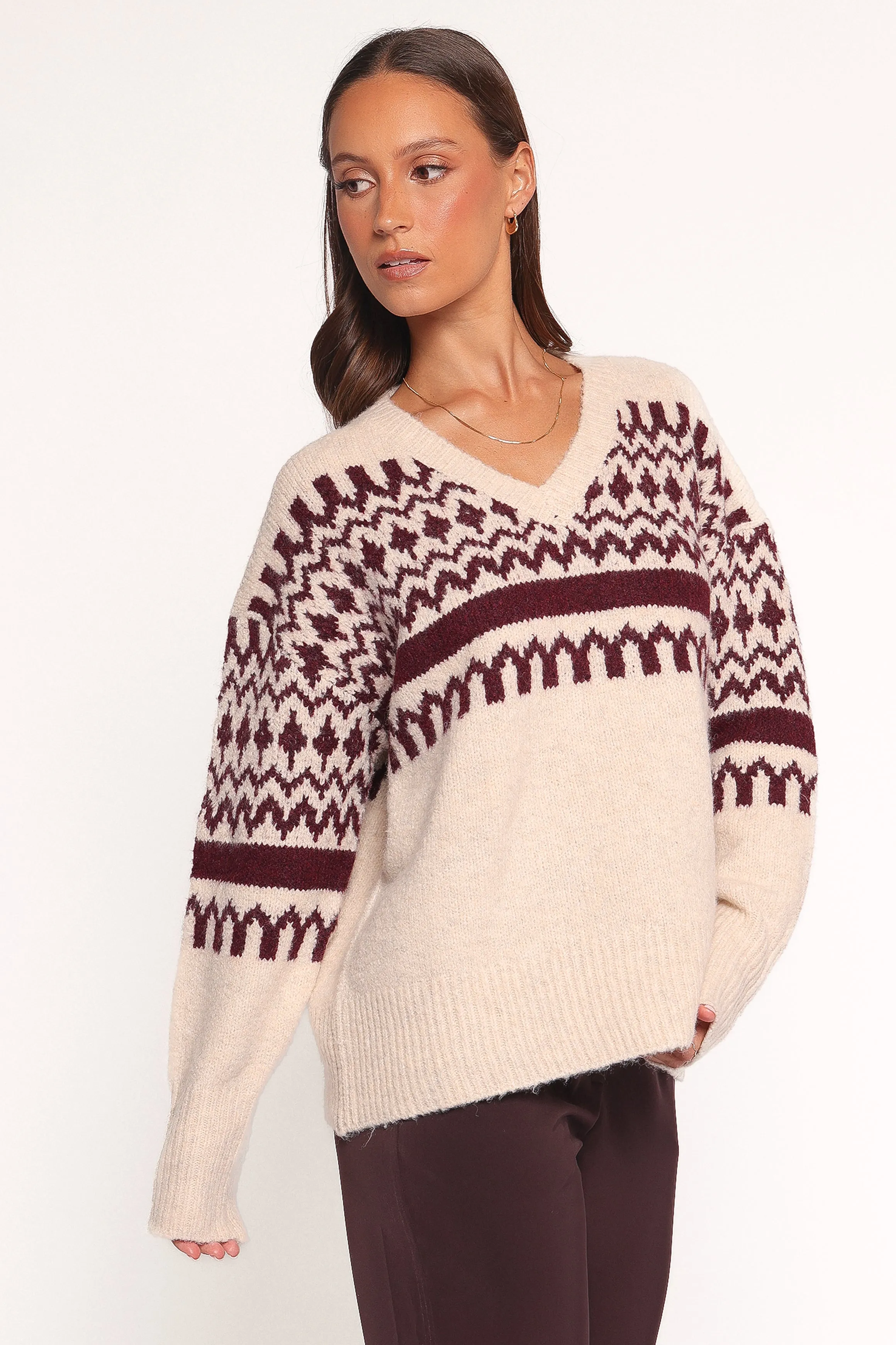 Astrid Sweater - Beige Cherry sold by Petal & Pup product image thumbnail 3