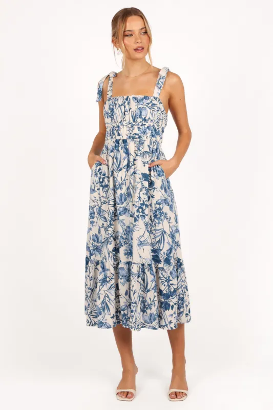 Harlowe Midi Dress - Porcelain Blue sold by Petal & Pup