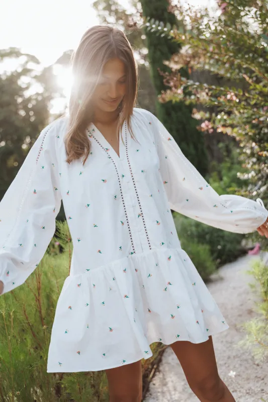 Hart Long Sleeve Mini Dress - White Floral sold by Petal & Pup