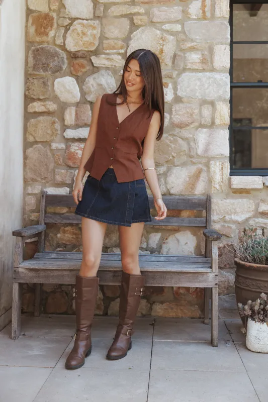 Evanna Denim Skort - Dark Wash made by Petal & Pup