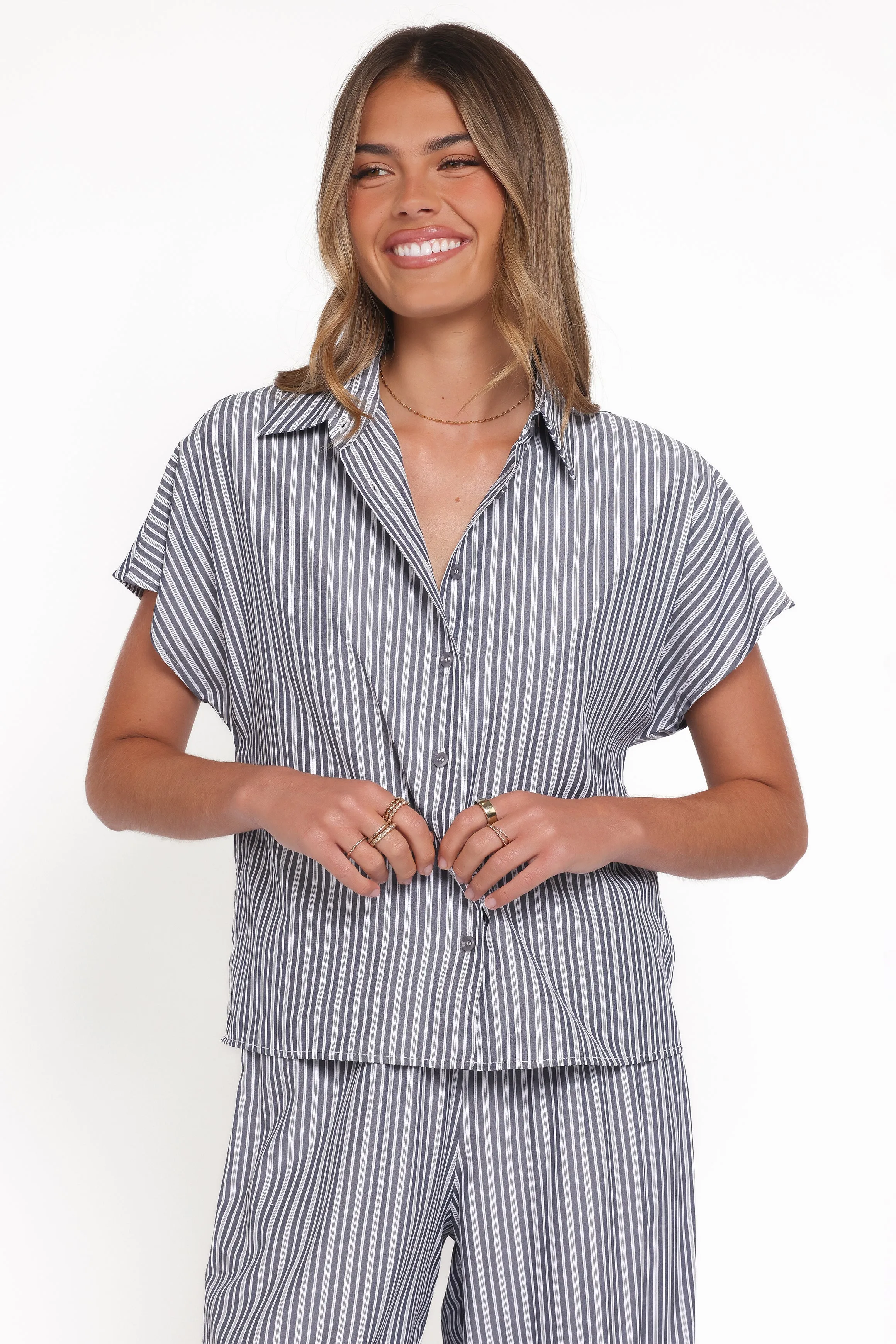 Melanie Pant Set - Charcoal Stripe sold by Petal & Pup product image thumbnail 2