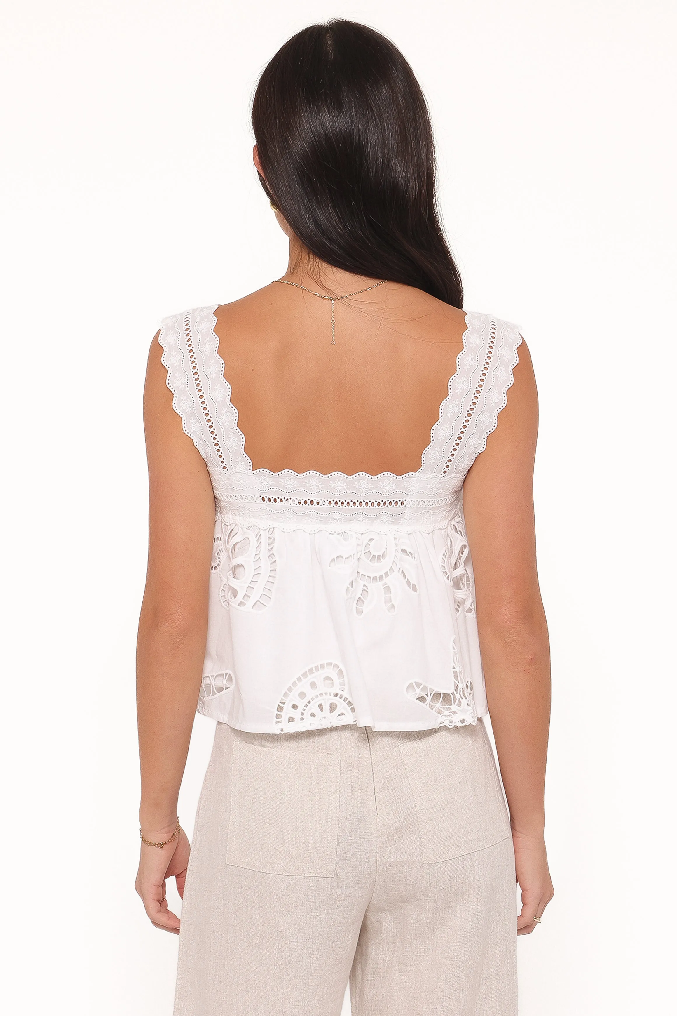 Aideen Eyelet Top - White Shell sold by Petal & Pup product image thumbnail 4