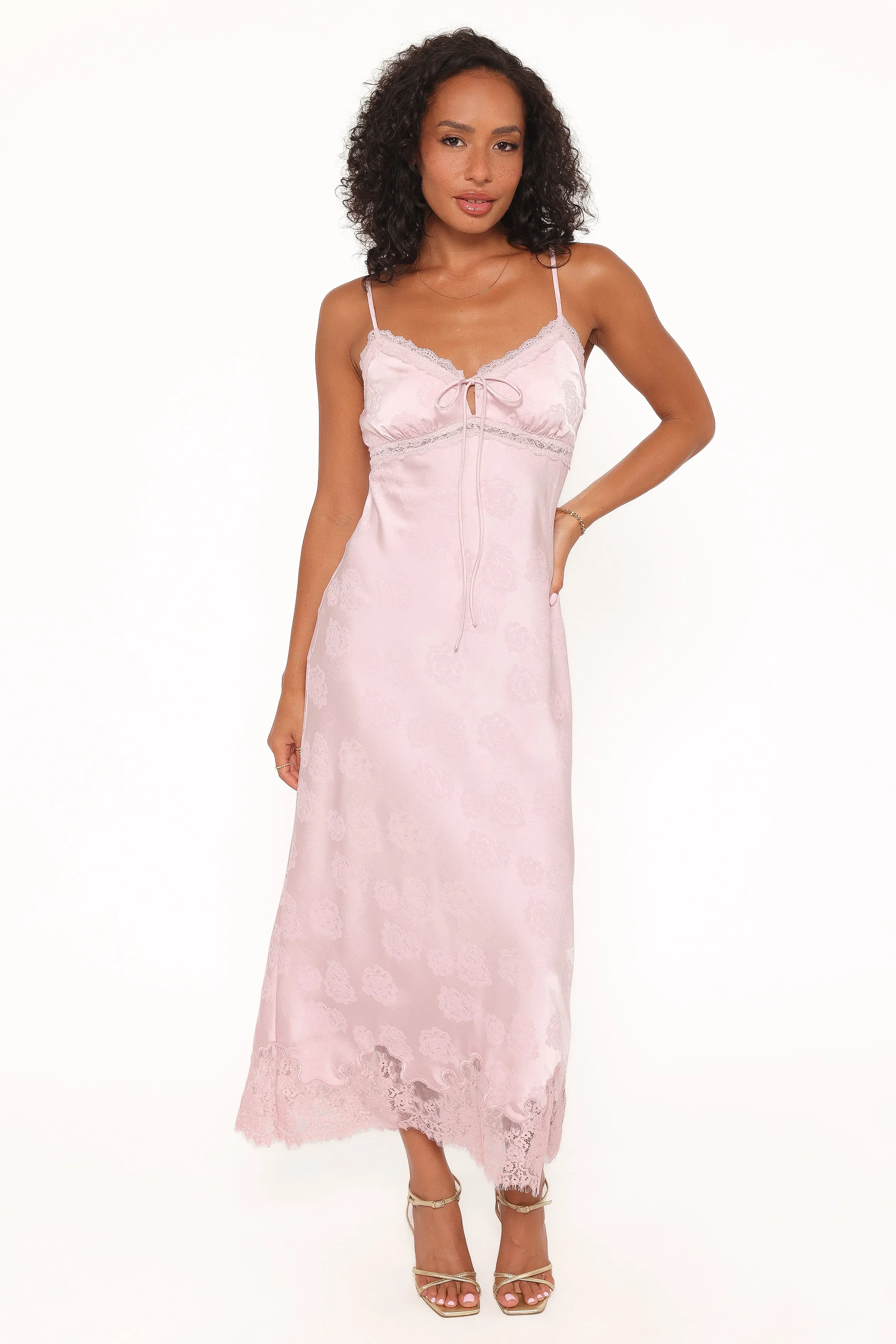 Melita Lace Maxi Dress - Pink sold by Petal & Pup
