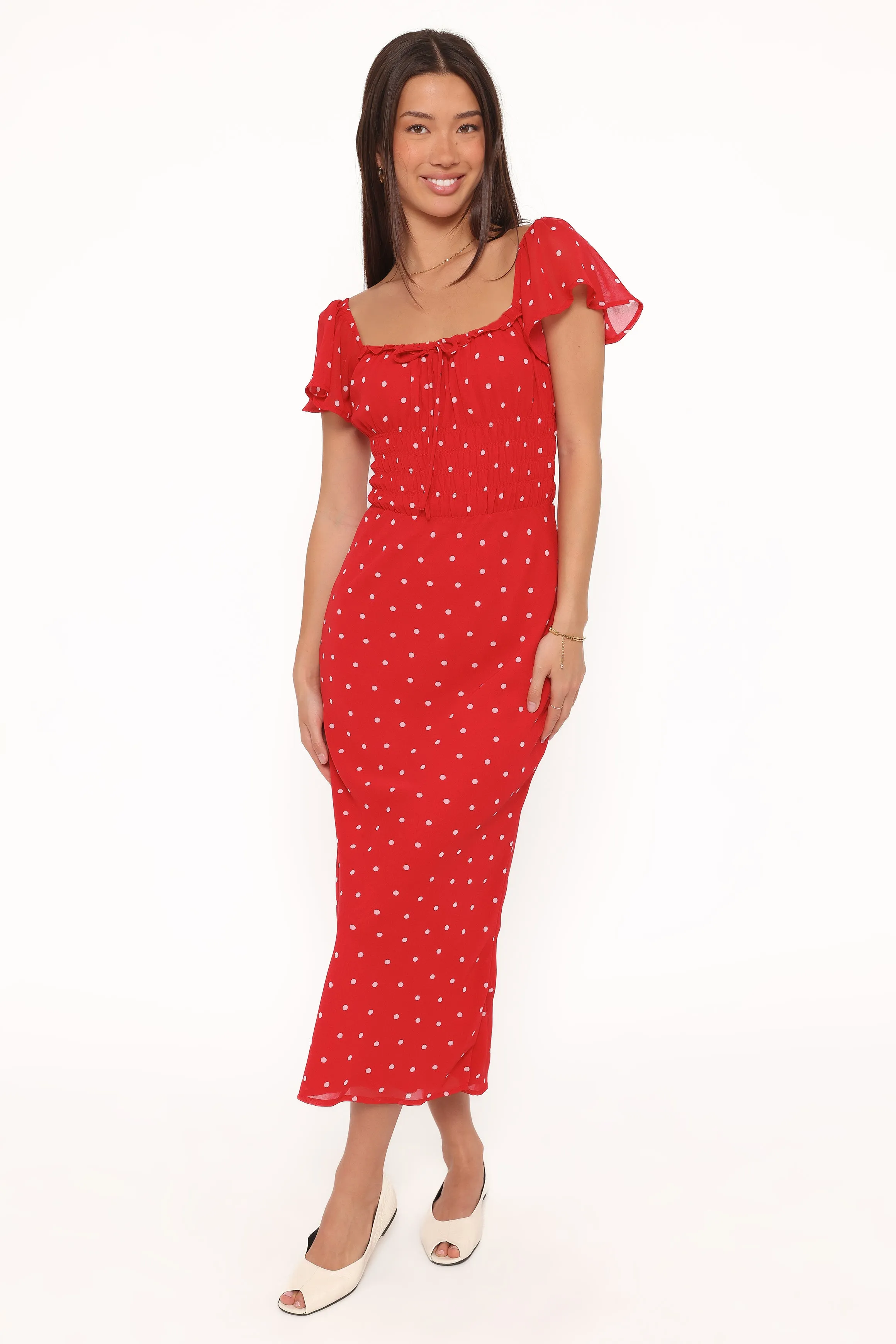 Sherrie Maxi Dress - Red Polka Dot sold by Petal & Pup