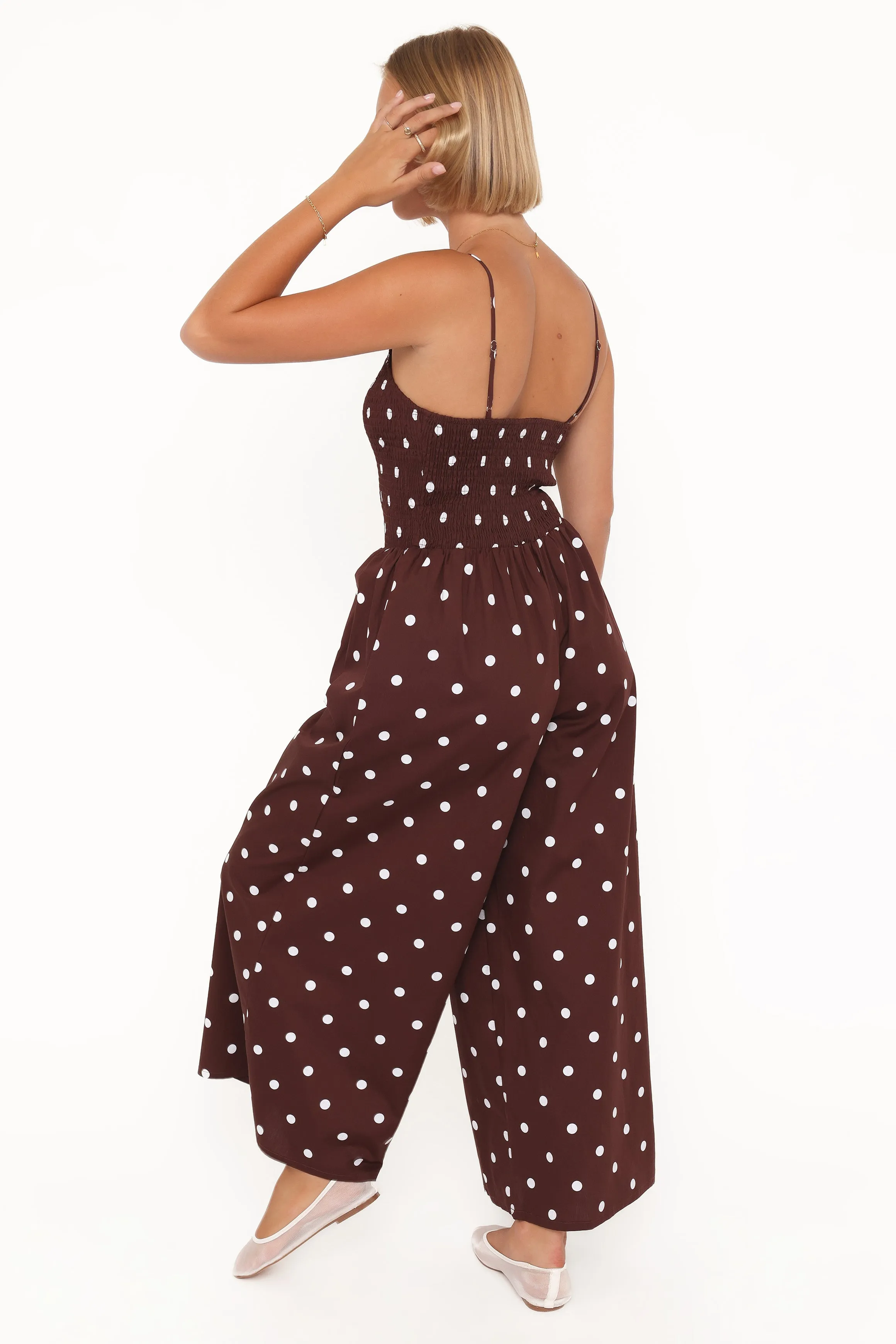 Paloma Jumpsuit - Chocolate Polka Dot sold by Petal & Pup product image thumbnail 4