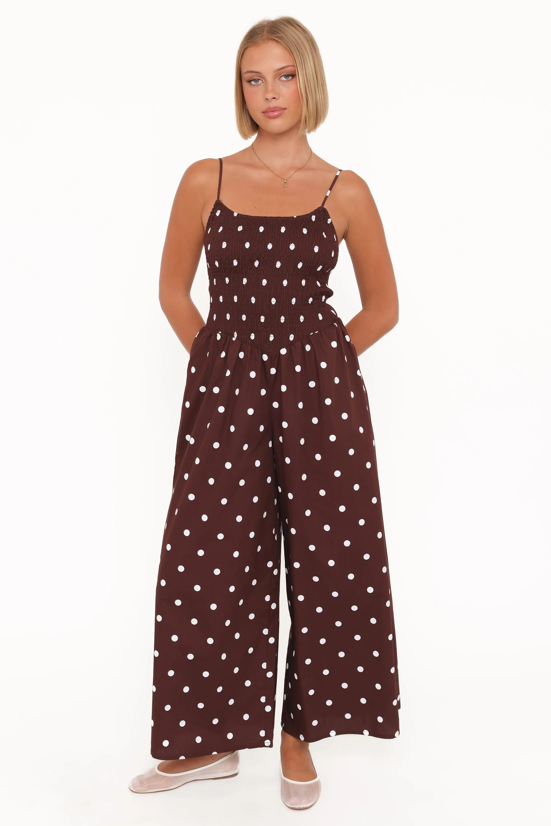 Paloma Jumpsuit - Chocolate Polka Dot sold by Petal & Pup product image thumbnail 5