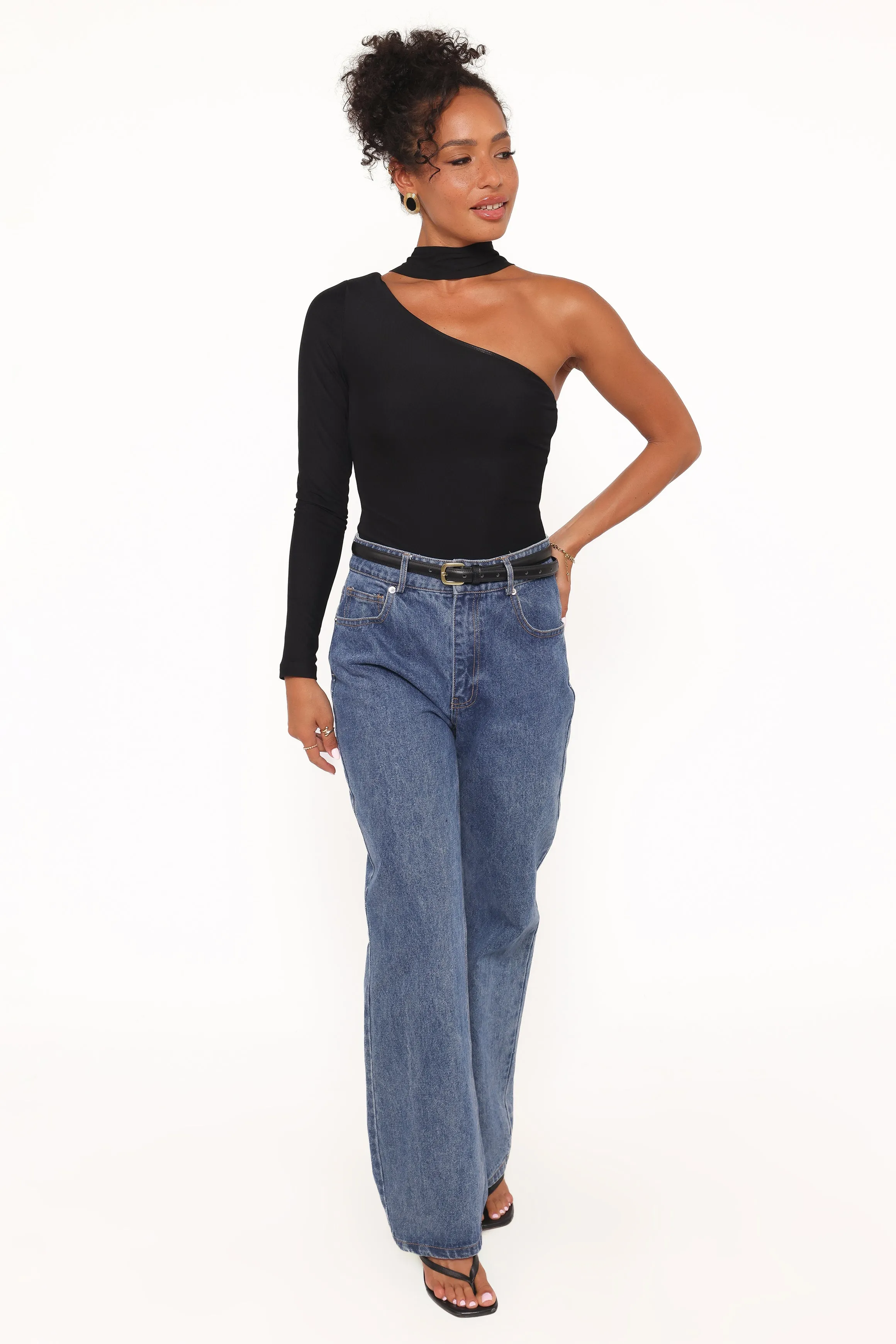 Carlie Mesh One Shoulder Top - Black sold by Petal & Pup product image thumbnail 4