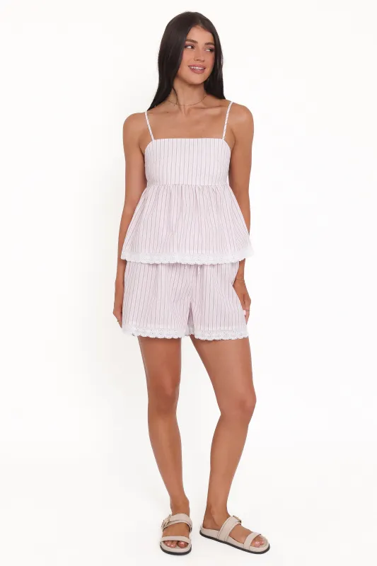 Bridie Short Set - Pink Stripe made by Petal & Pup