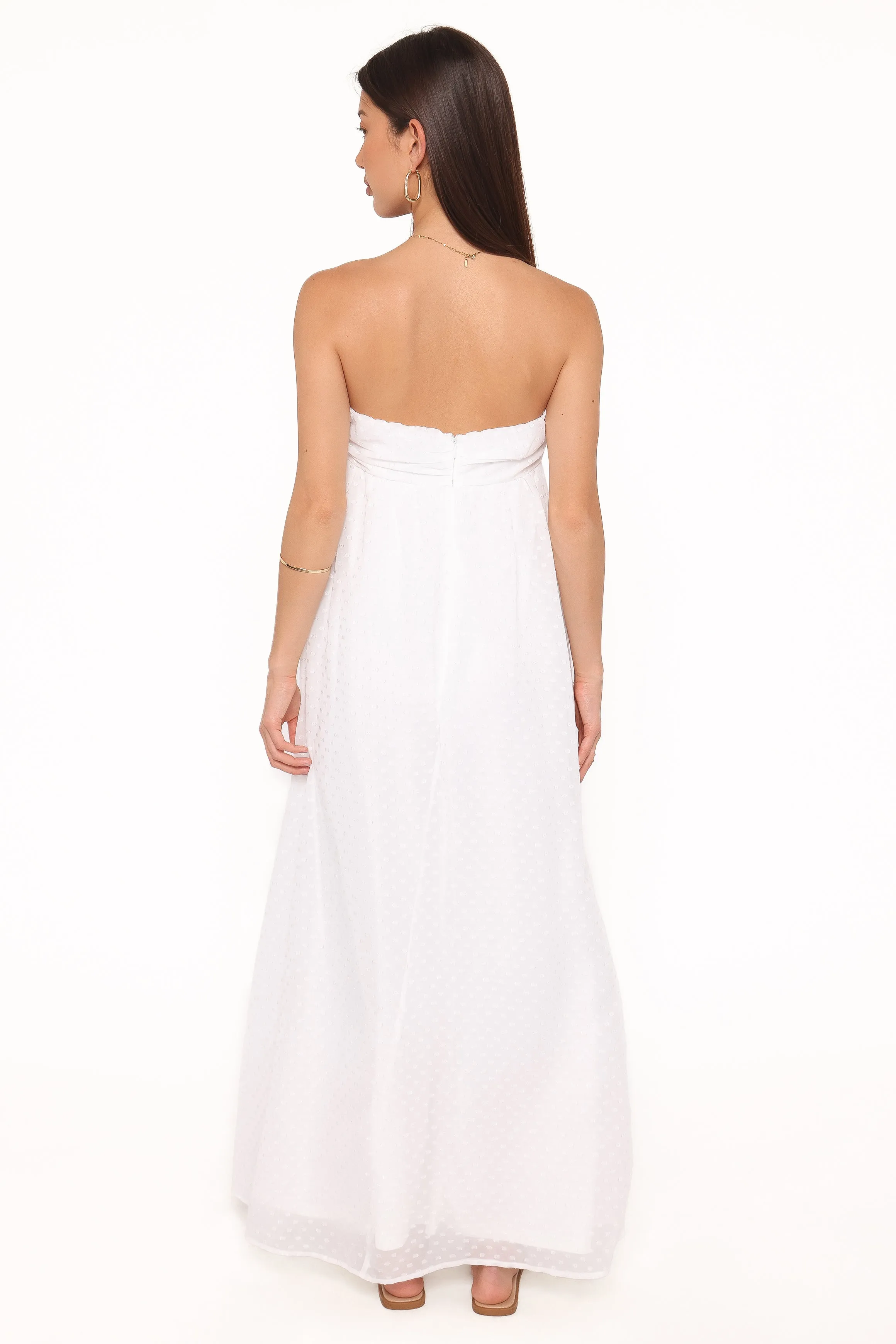 Vee Strapless Maxi Dress - White sold by Petal & Pup product image thumbnail 4