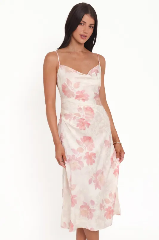 Sandrine Midi Dress - Pink Floral sold by Petal & Pup
