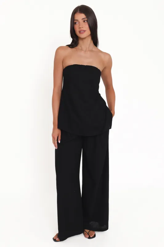 Arles Wide Leg Pants - Black made by Petal & Pup