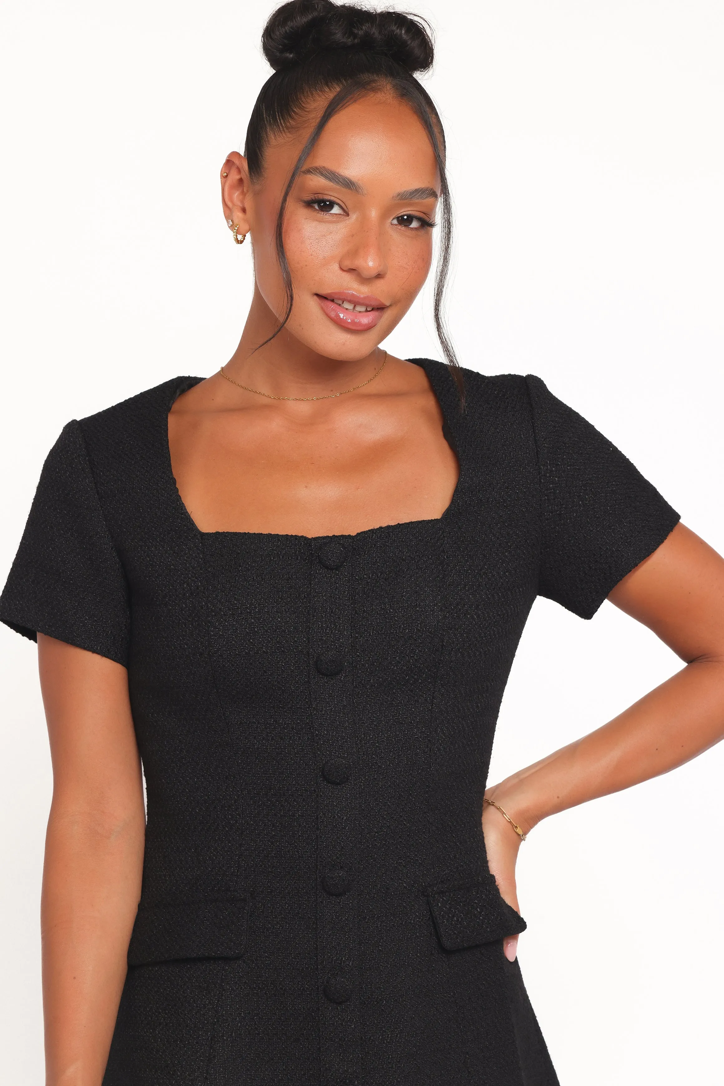 Sutton Mini Dress - Black Tweed sold by Petal & Pup product image thumbnail 2