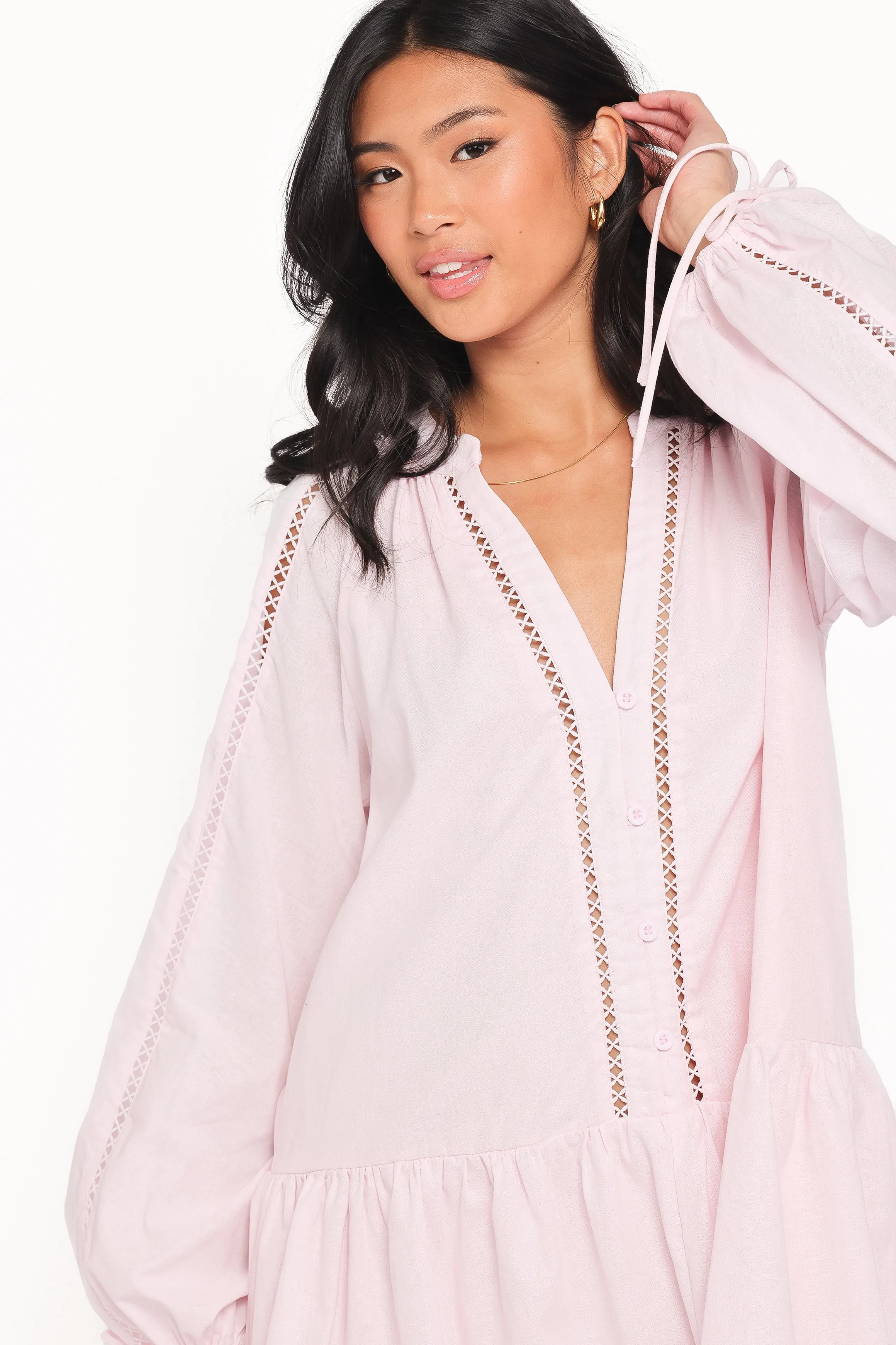Hart Long Sleeve Mini Dress - Pink sold by Petal & Pup product image thumbnail 2
