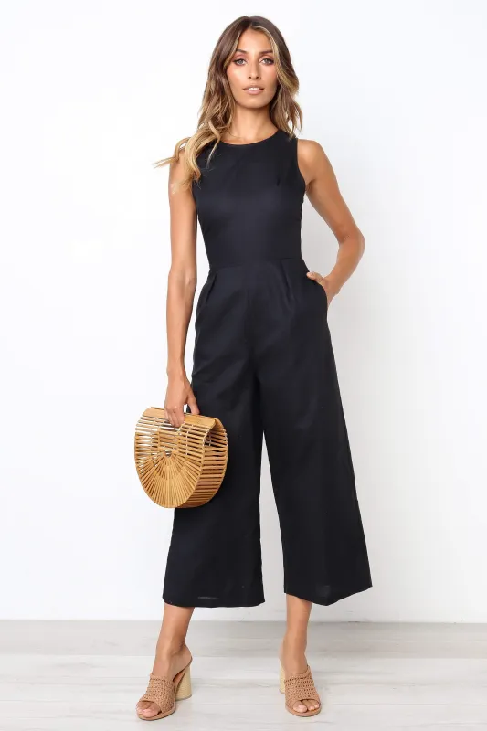 Ester Jumpsuit - Black sold by Petal & Pup