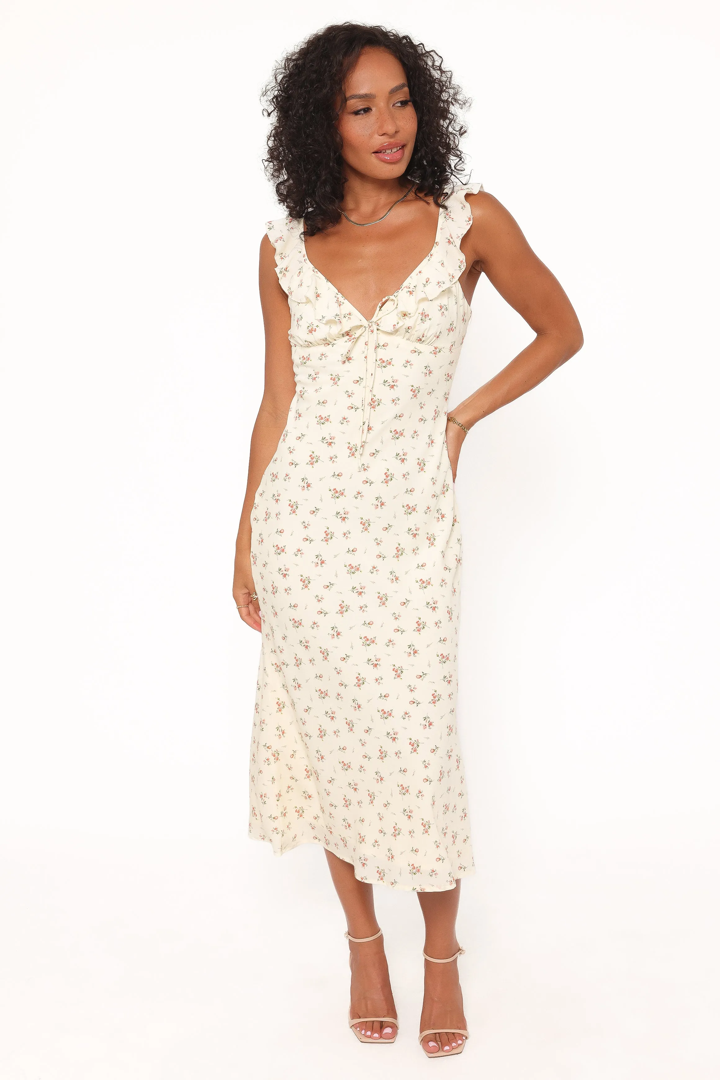 Sansa Midi Dress - Yellow Floral sold by Petal & Pup