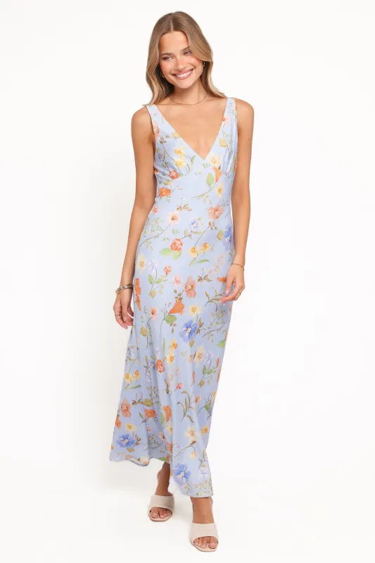 Lunaria Maxi Dress - Blue Floral made by Petal & Pup