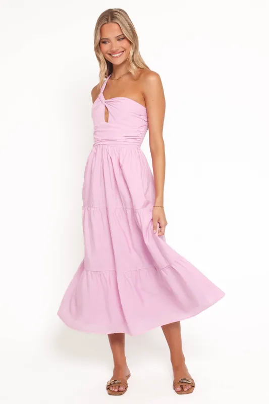 Vinny One Shoulder Maxi Dress - Pink sold by Petal & Pup