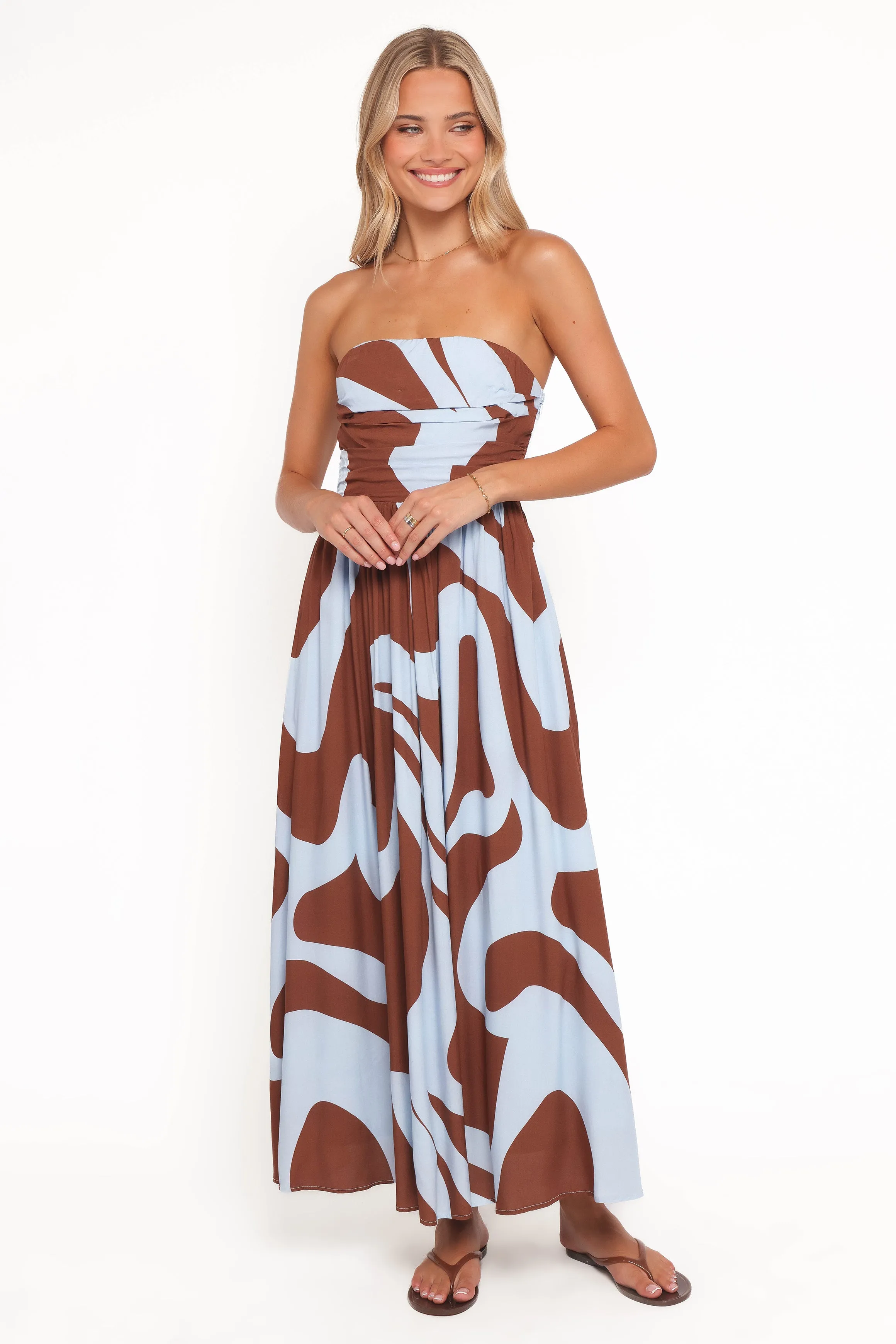 Nesta Maxi Dress - Brown/Blue sold by Petal & Pup product image thumbnail 2
