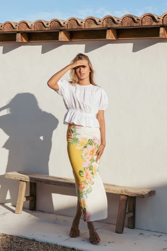 Peta Maxi Skirt - Yellow Poppy made by Petal & Pup