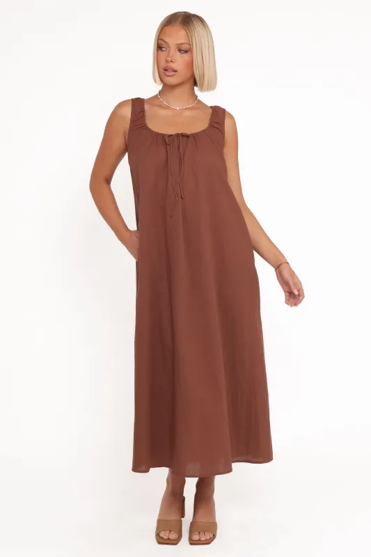 Bowman Maxi Dress - Chocolate Brown sold by Petal & Pup