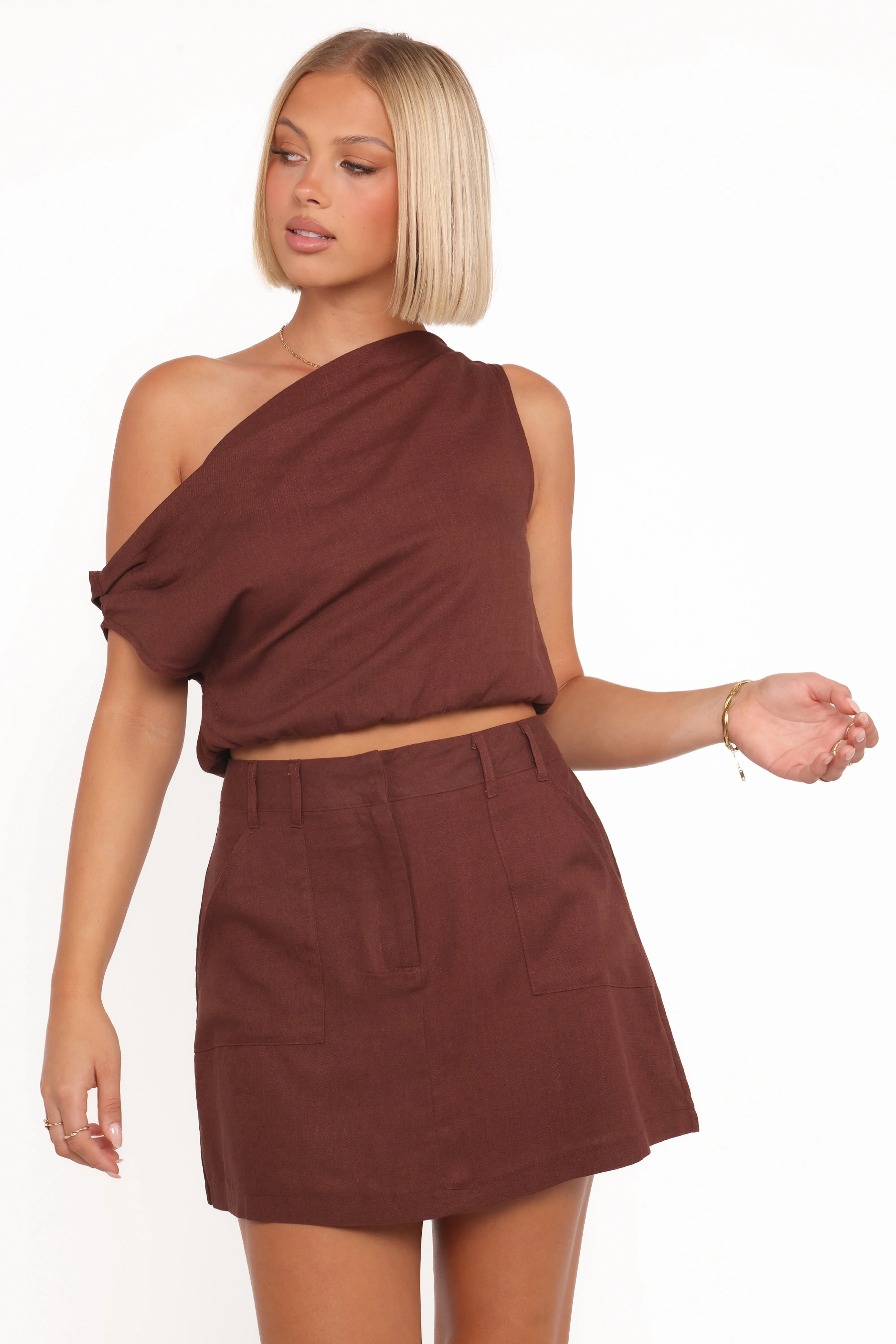 Shaw Mini Skort - Chocolate Brown sold by Petal & Pup product image thumbnail 2