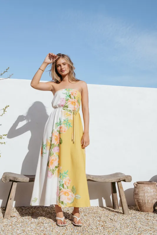 Marlia Maxi Dress - Yellow Poppy sold by Petal & Pup