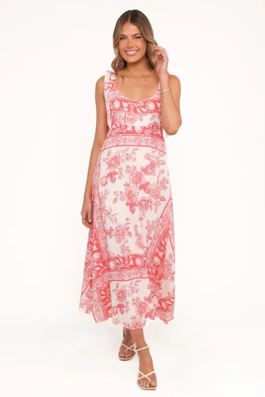 Valara Tie Shoulder Maxi Dress - Rose Tile made by Petal & Pup