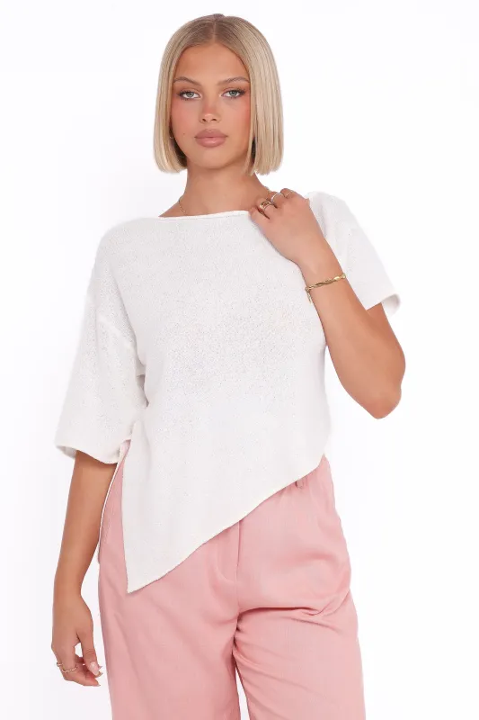 Ardena Boucle Knit Top - Cream made by Petal & Pup