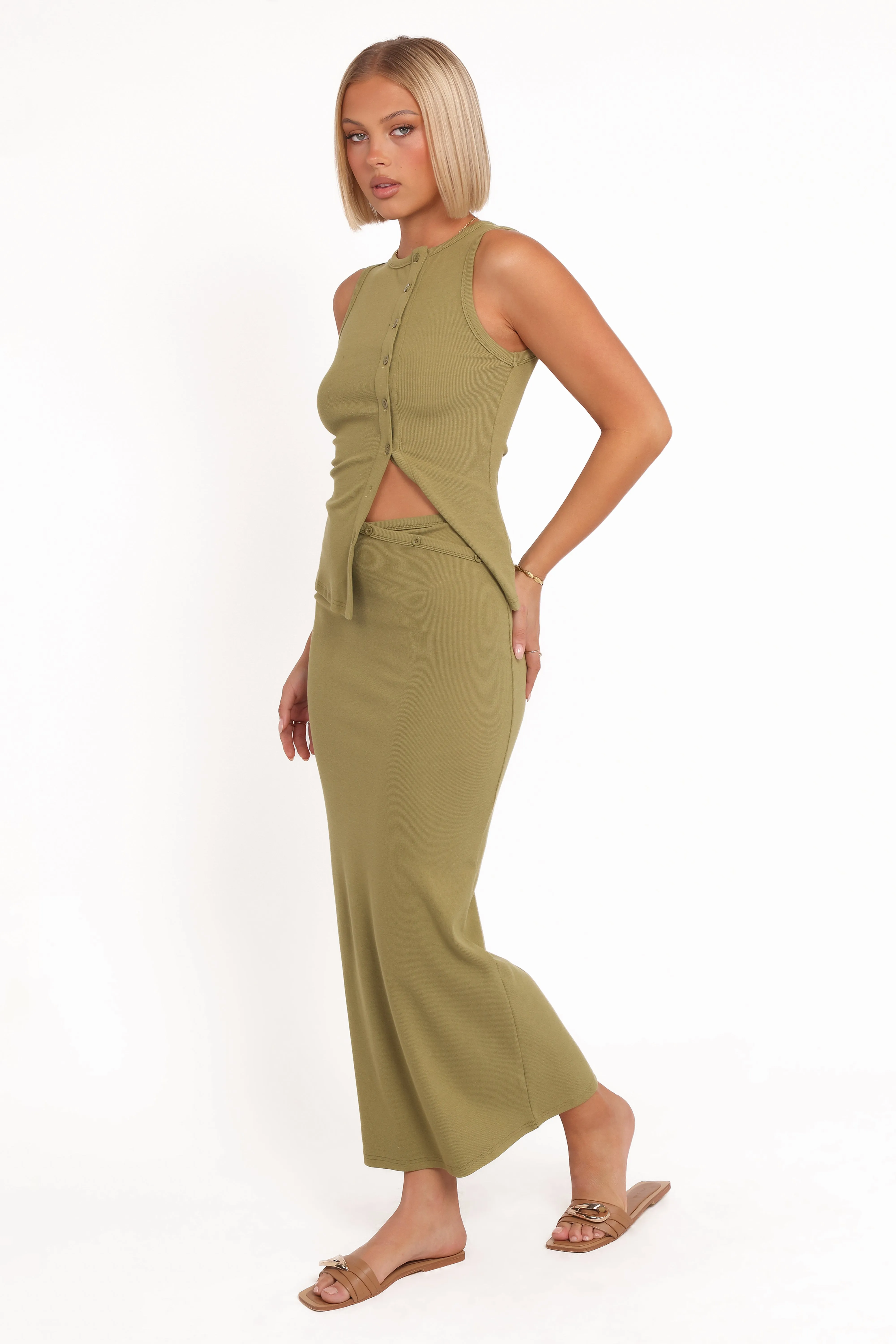 Adeline Two Piece Set - Olive Green sold by Petal & Pup product image thumbnail 3