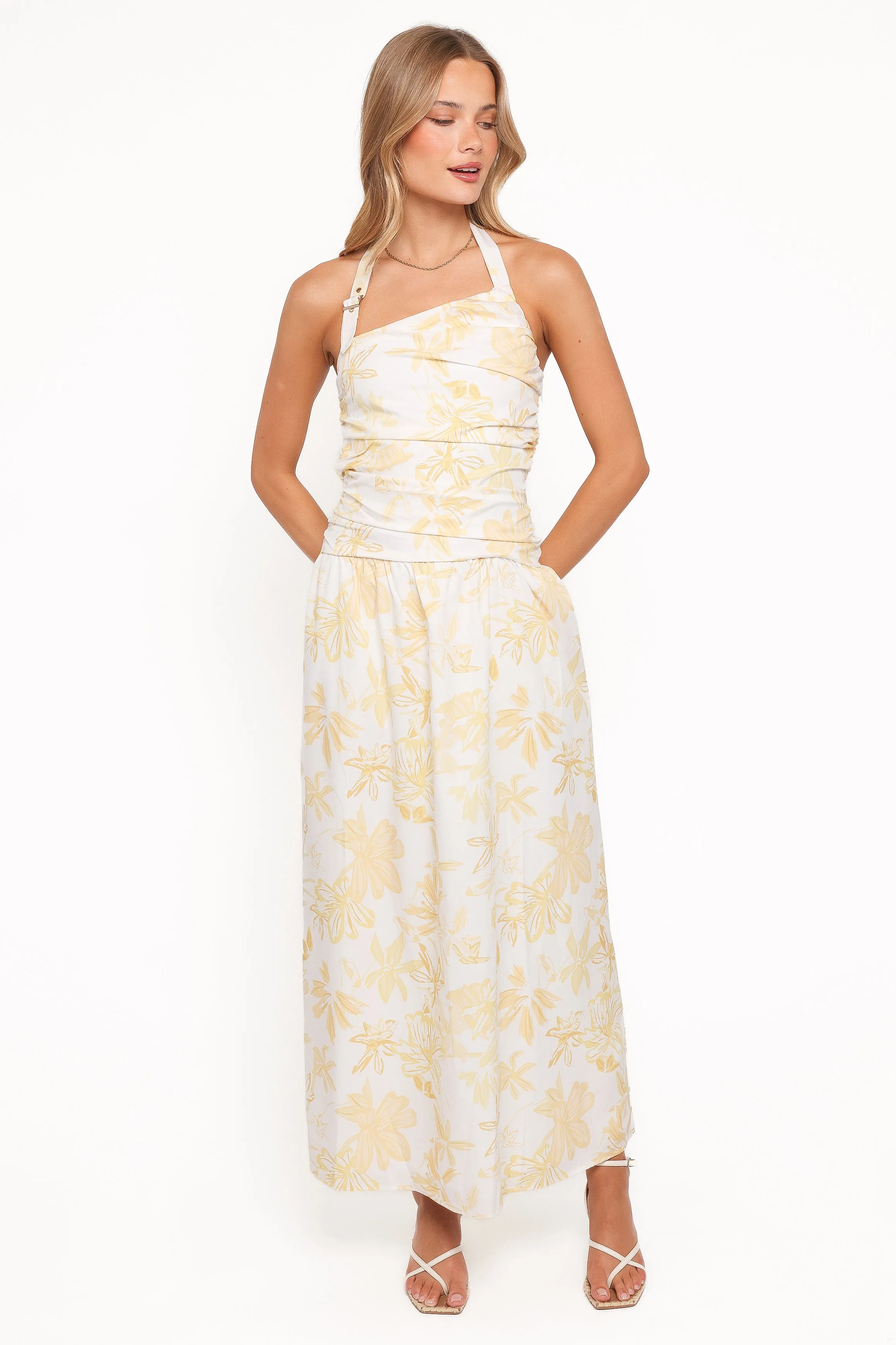 Jemma Halter Maxi Dress - Yellow Floral sold by Petal & Pup product image thumbnail 5