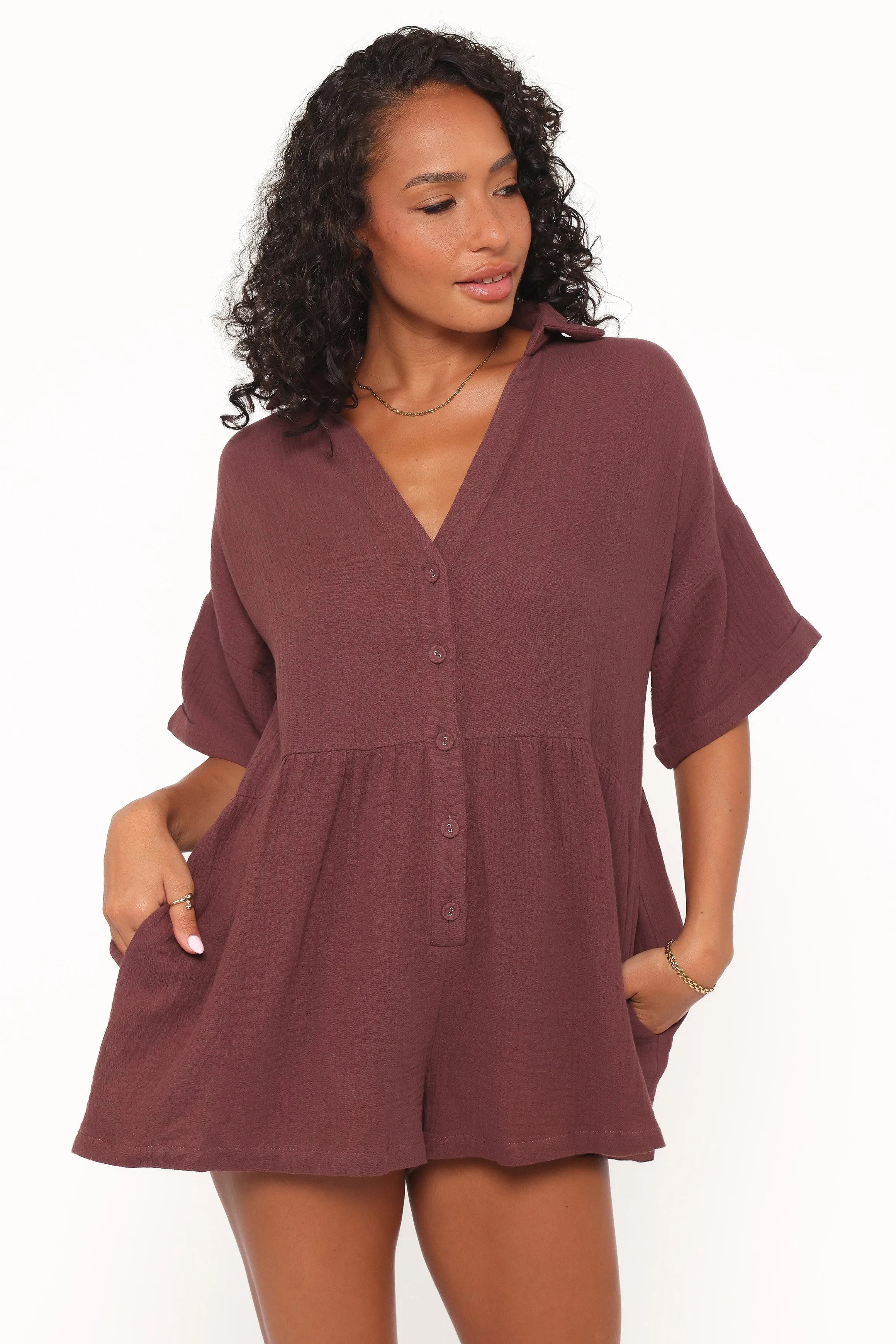 Winny Romper - Chocolate sold by Petal & Pup