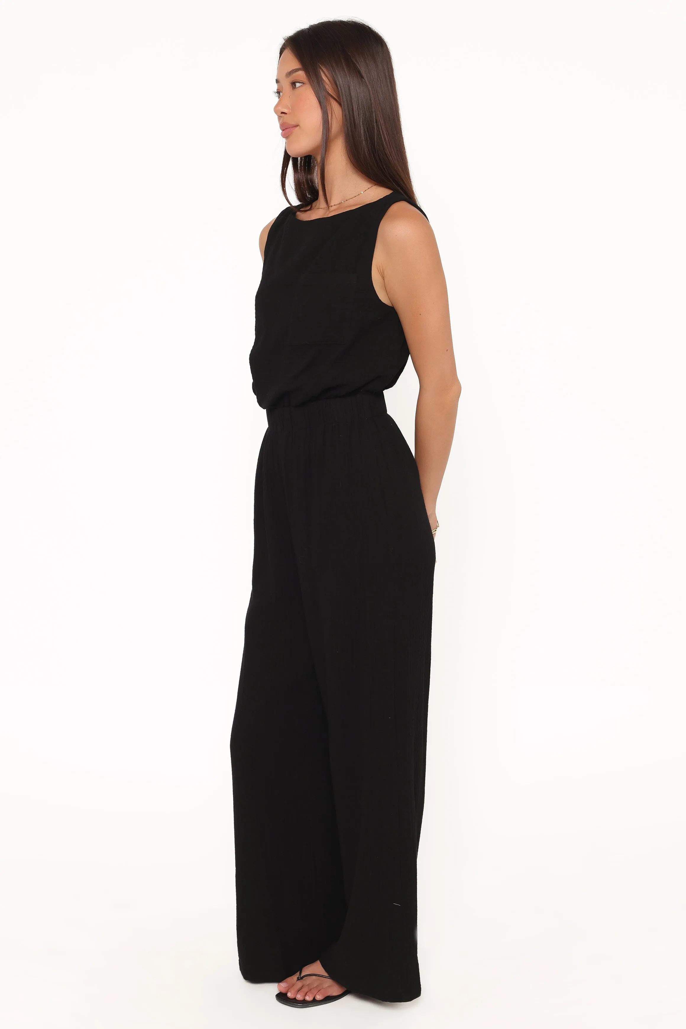 Brenna Cotton Jumpsuit - Black sold by Petal & Pup product image thumbnail 3