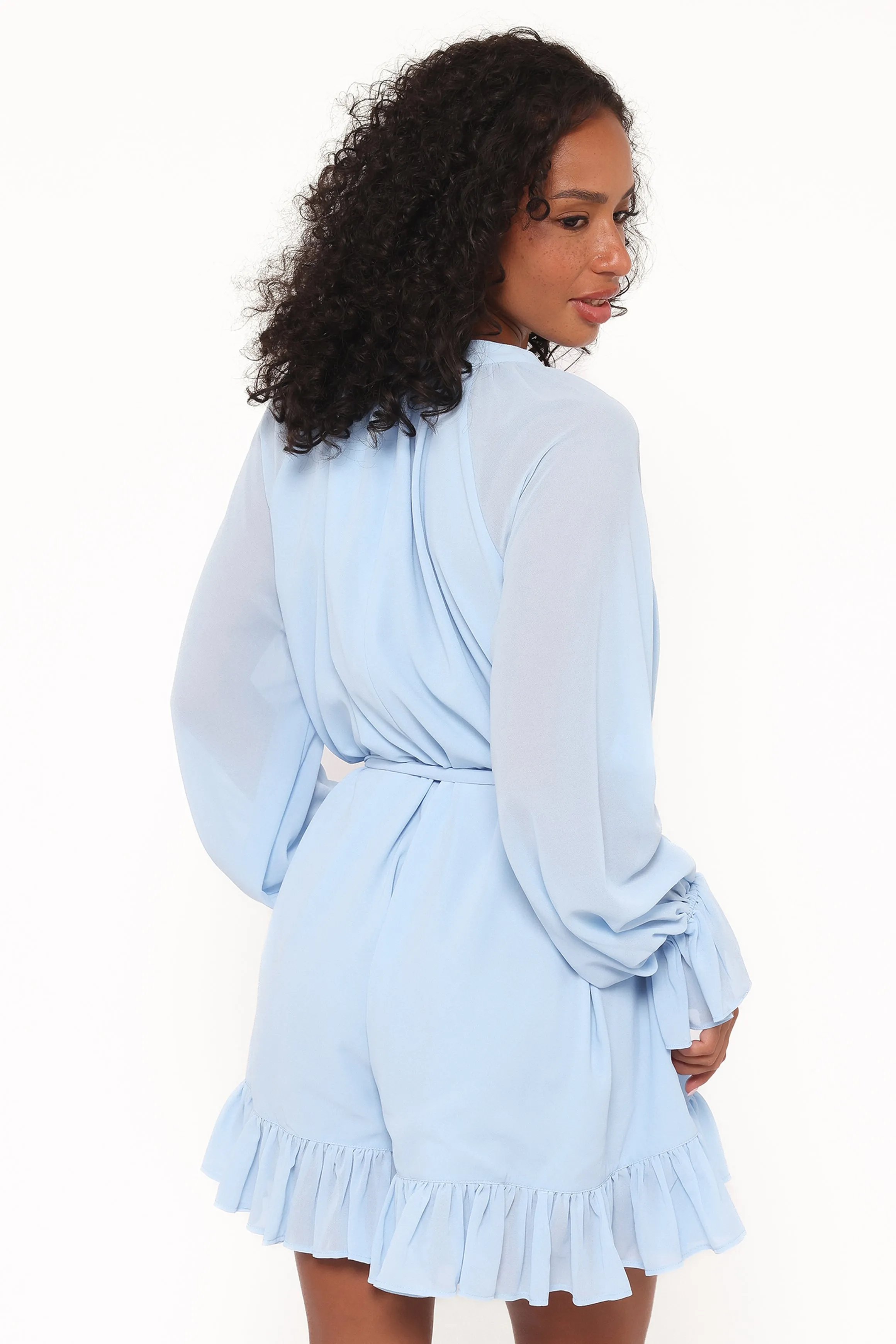 Brianna Long Sleeve Romper - Blue sold by Petal & Pup product image thumbnail 4
