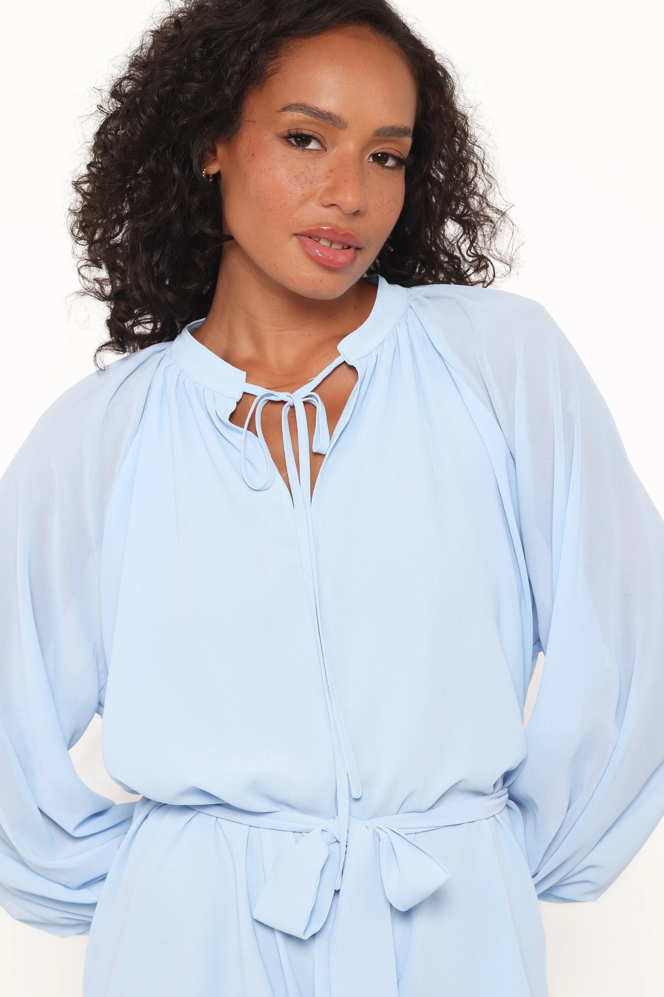 Brianna Long Sleeve Romper - Blue sold by Petal & Pup product image thumbnail 2