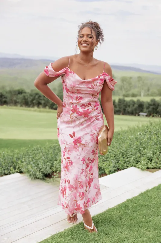 Esther Midi Dress - Pink Floral sold by Petal & Pup