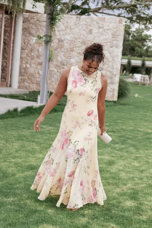 Keani Maxi Dress - Yellow Floral made by Petal & Pup