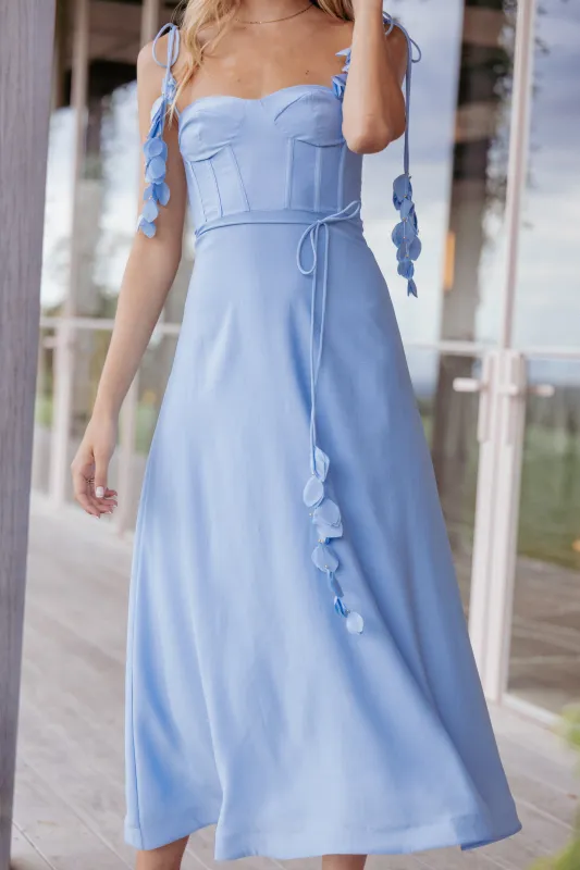 Della Midi Dress - Pale Blue sold by Petal & Pup