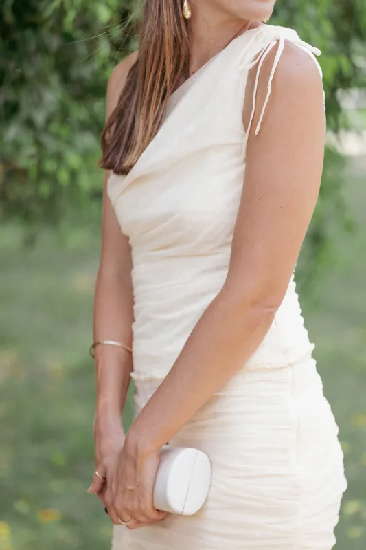 Susan Mesh One Shoulder Top - Yellow sold by Petal & Pup