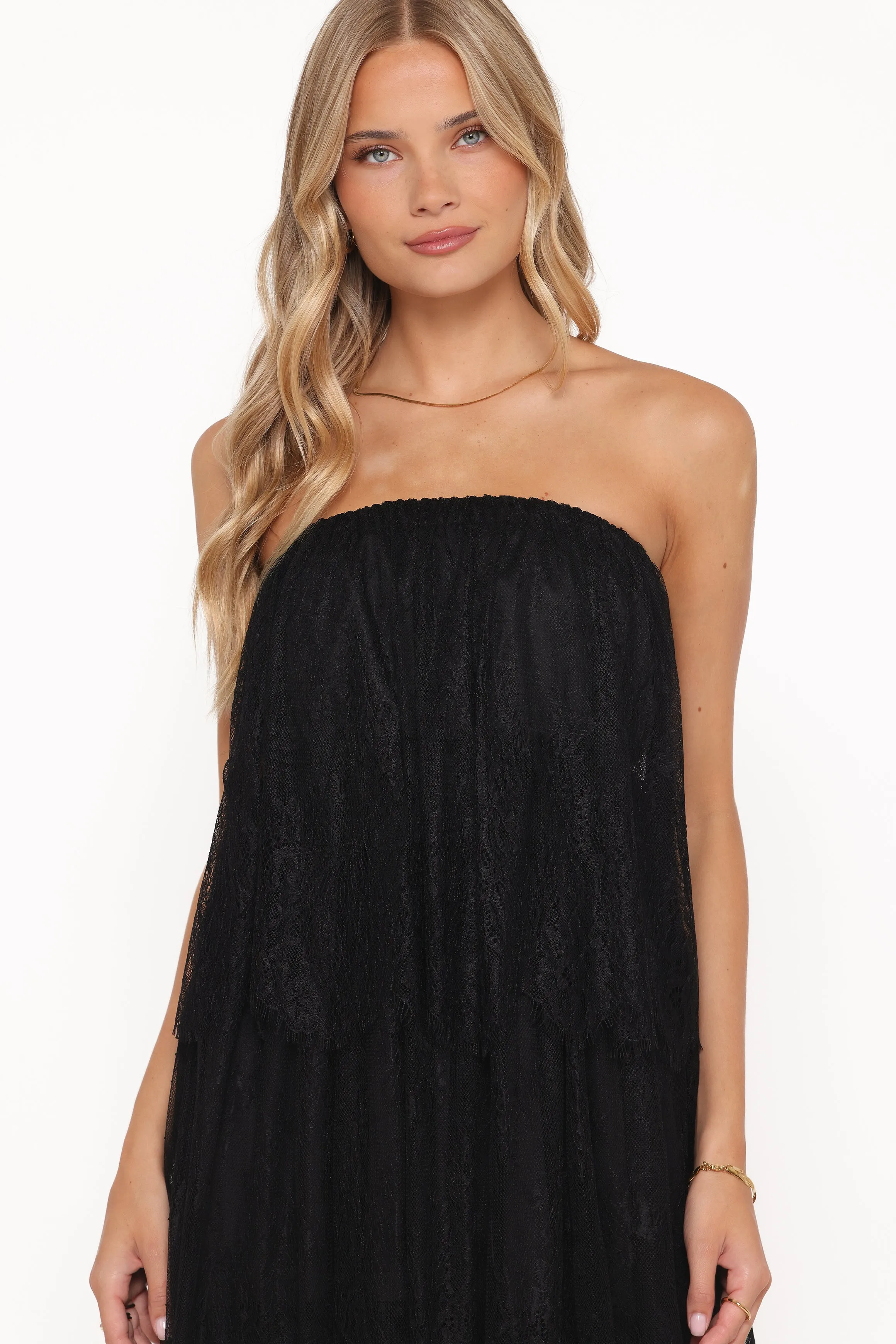 Bloom Strapless Maxi Dress - Black Lace sold by Petal & Pup product image thumbnail 3