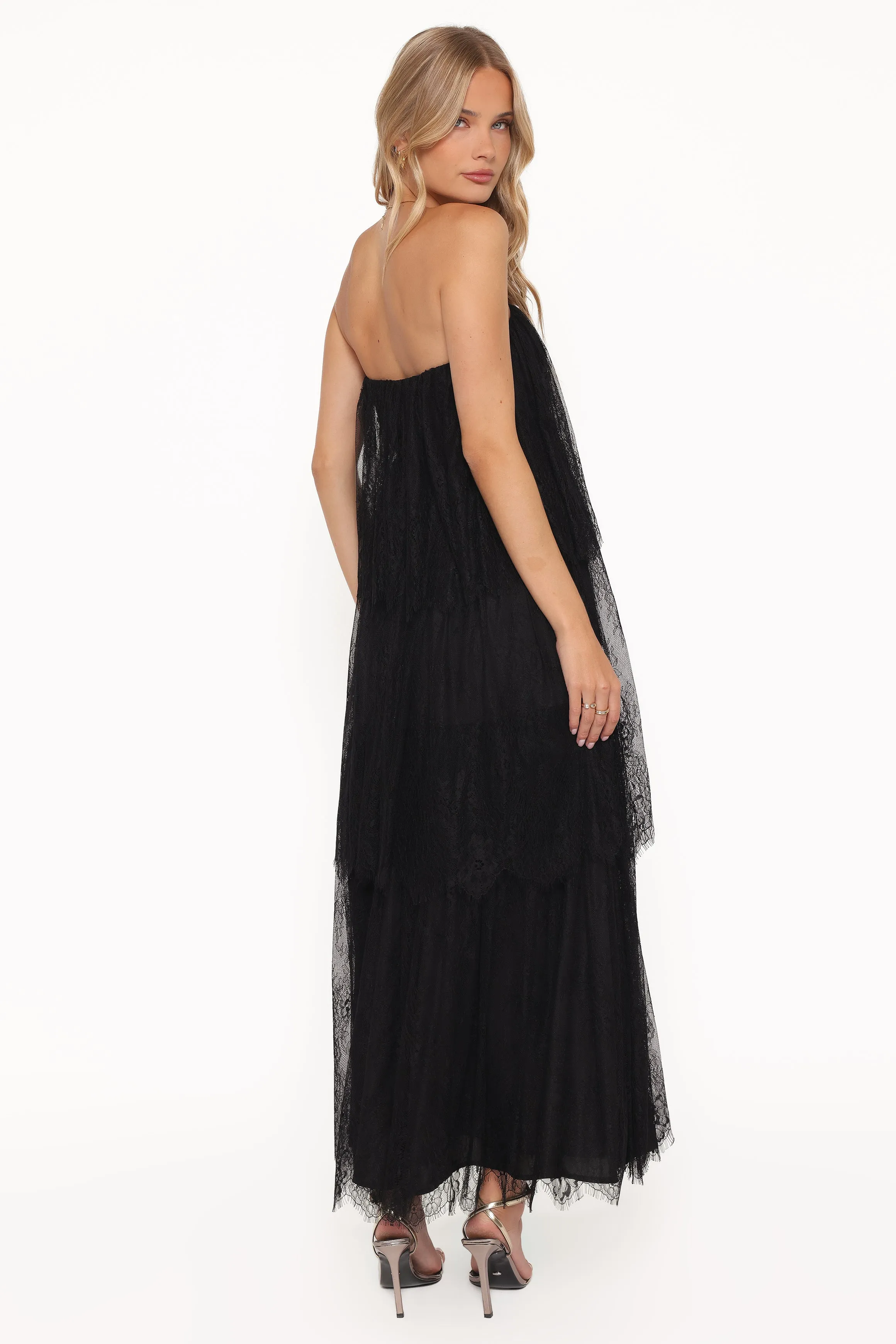 Bloom Strapless Maxi Dress - Black Lace sold by Petal & Pup product image thumbnail 5