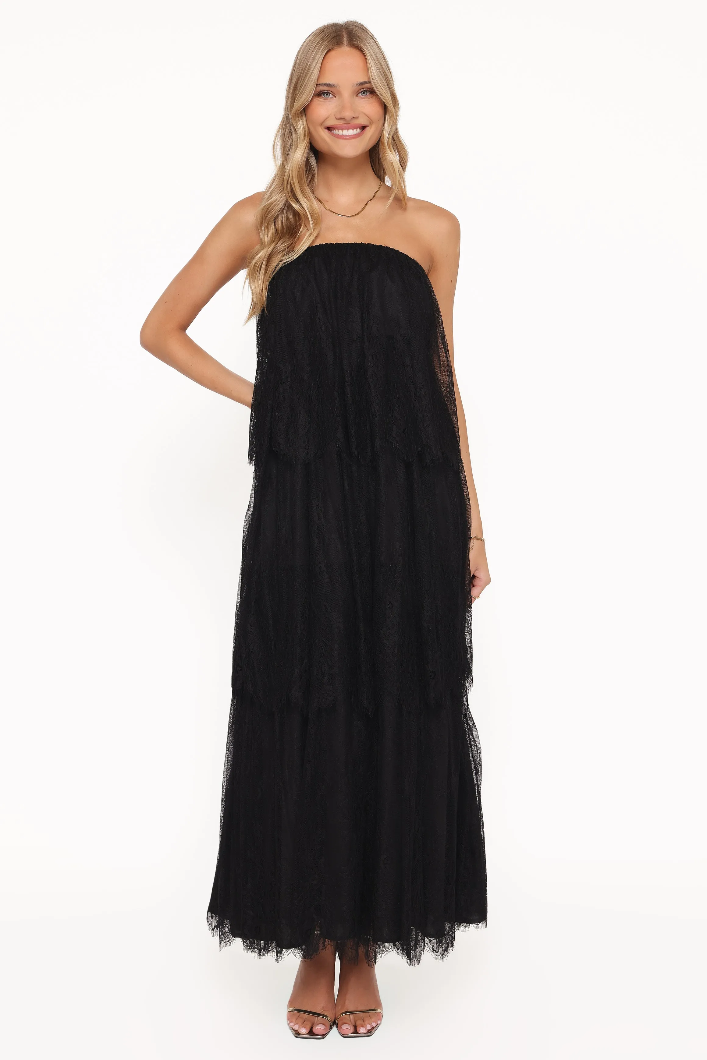 Bloom Strapless Maxi Dress - Black Lace sold by Petal & Pup product image thumbnail 2