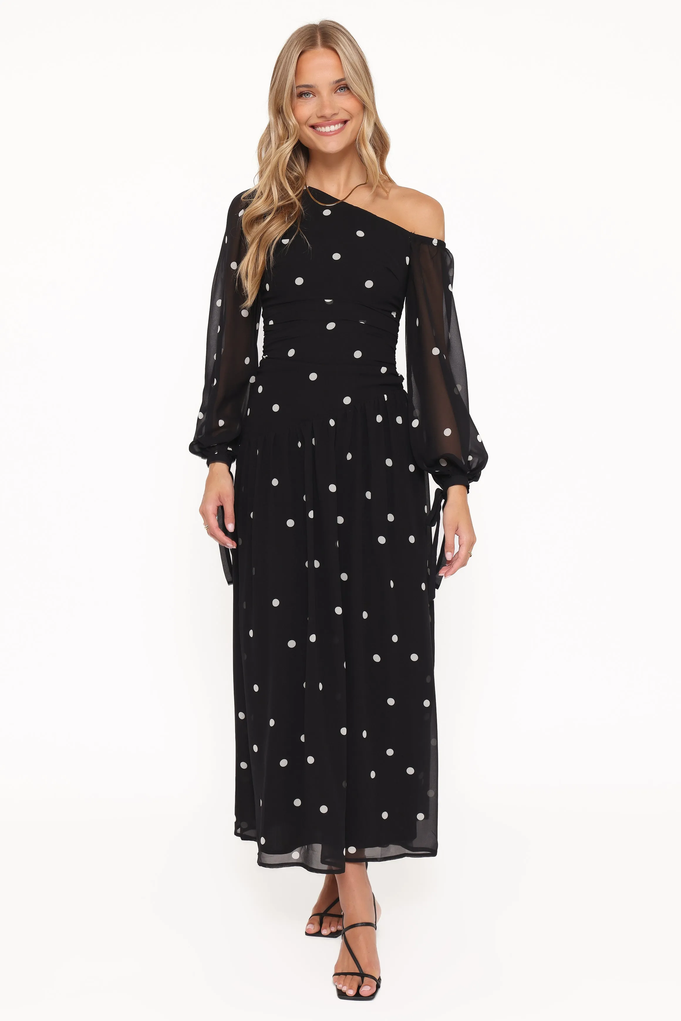 Levine Maxi Dress - Black Polka Dot sold by Petal & Pup product image thumbnail 2