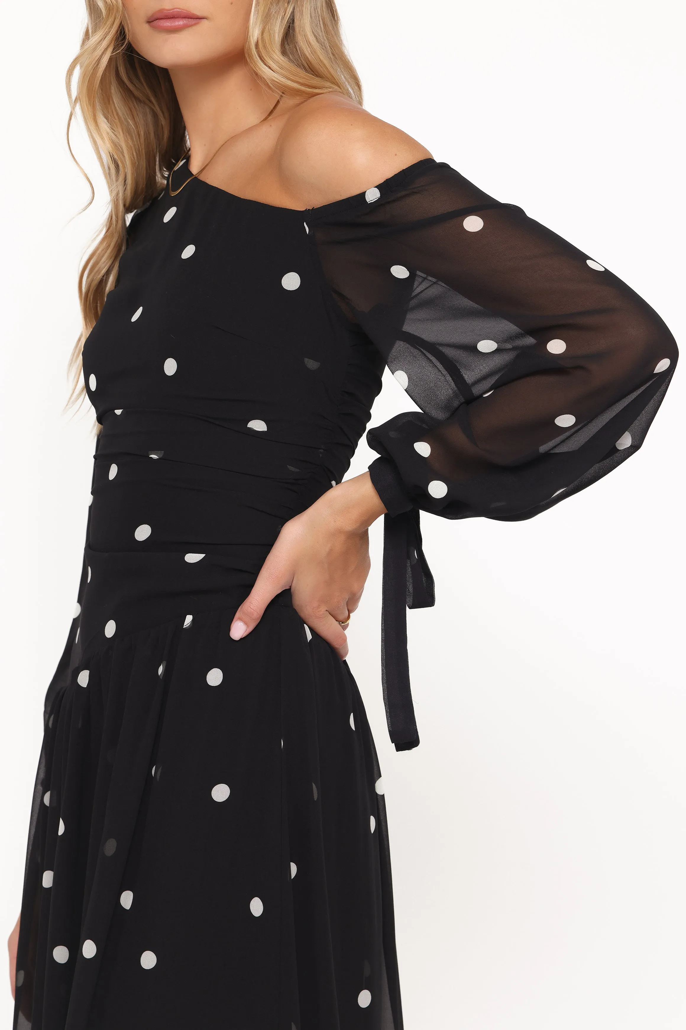 Levine Maxi Dress - Black Polka Dot sold by Petal & Pup product image thumbnail 3