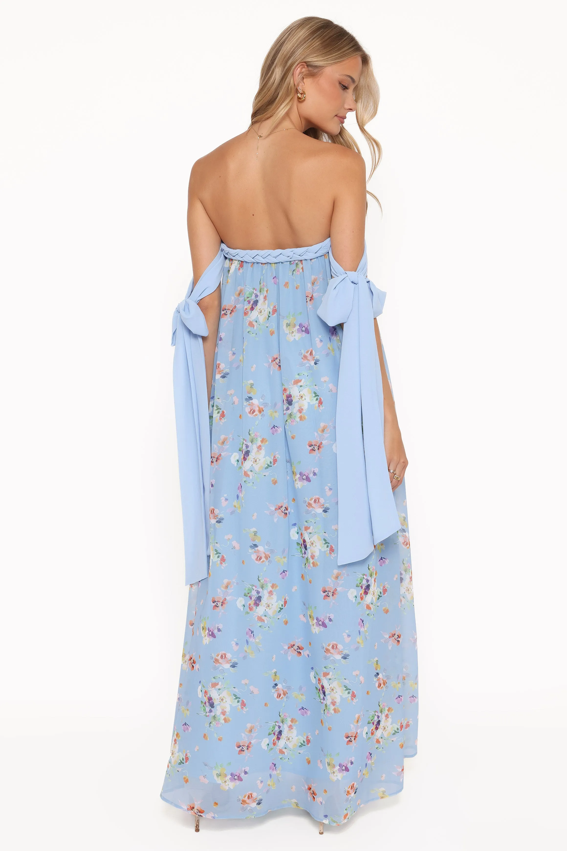 Codie Off Shoulder Maxi Dress - Cornflower Blue Floral sold by Petal & Pup product image thumbnail 5