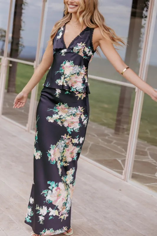 Velman Skirt - Black Floral made by Petal & Pup