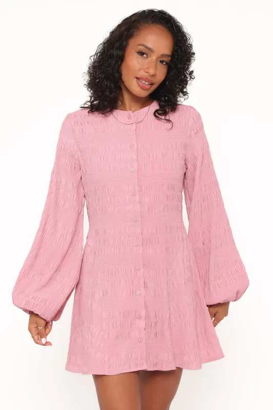 Amaya Long Sleeve Mini Dress - Pink sold by Petal & Pup