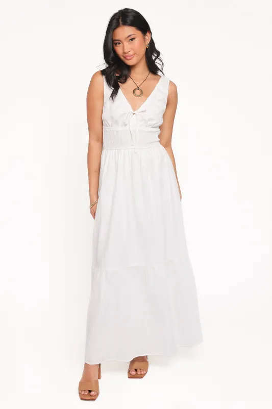 Kayden Maxi Dress - White made by Petal & Pup
