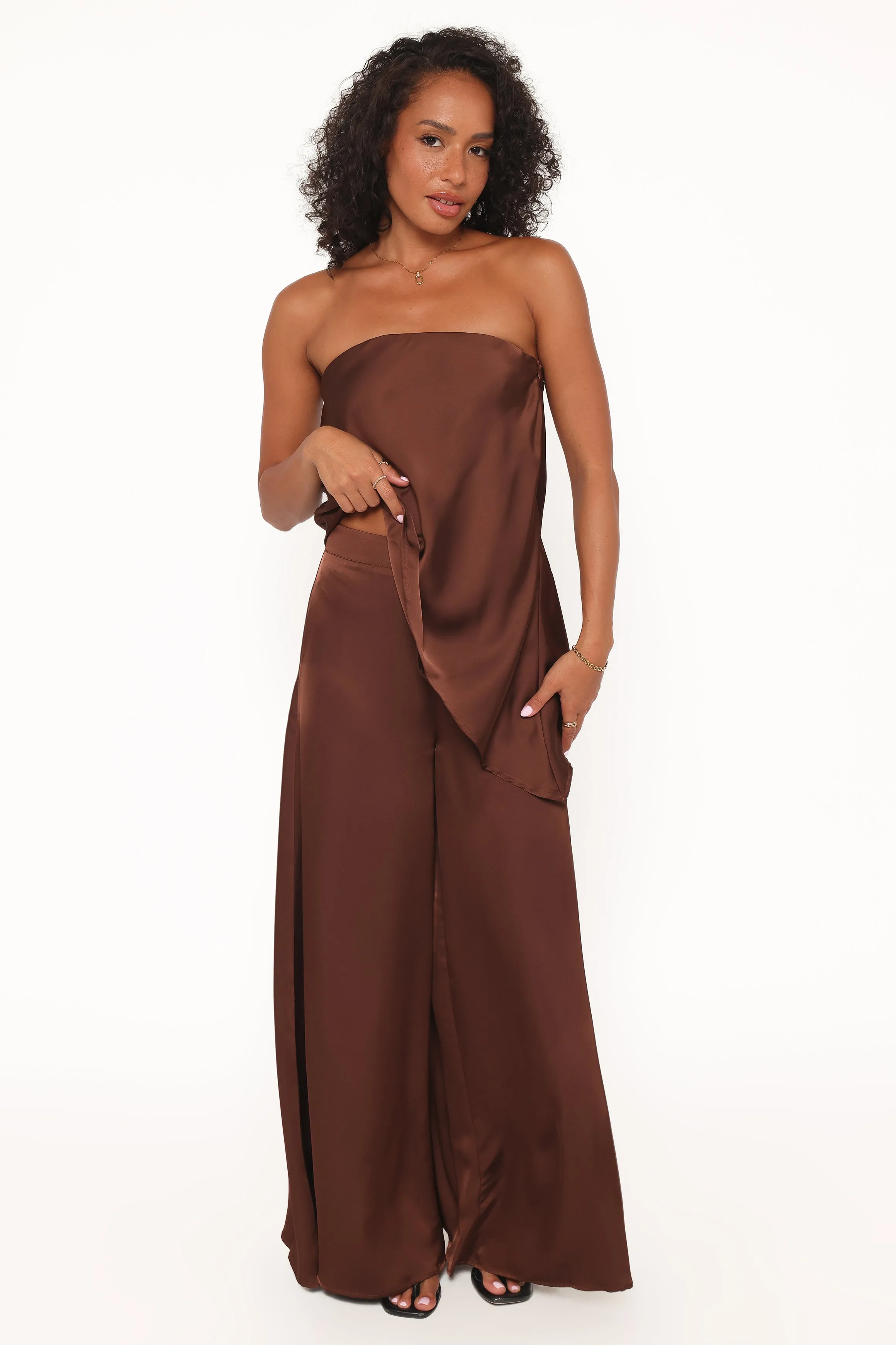 Charmer Wide Leg Pant - Dark Brown sold by Petal & Pup product image thumbnail 5
